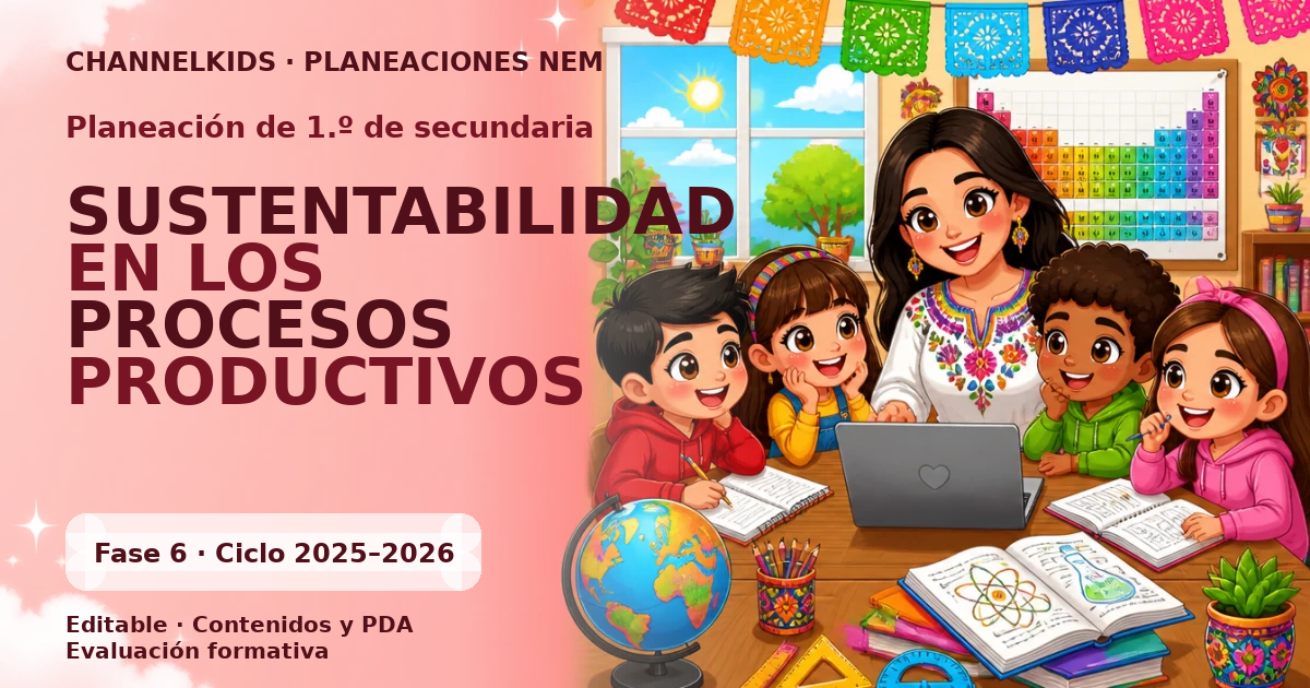 Planeación de primer grado de secundaria: SUSTENTABILIDAD EN LOS PROCESOS PRODUCTIVOS