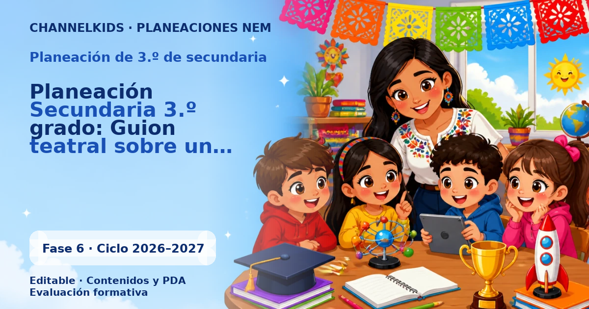 Planeación de tercer grado de secundaria: Planeación Secundaria 3.º grado: Guion teatral sobre un problema actual de comunidad